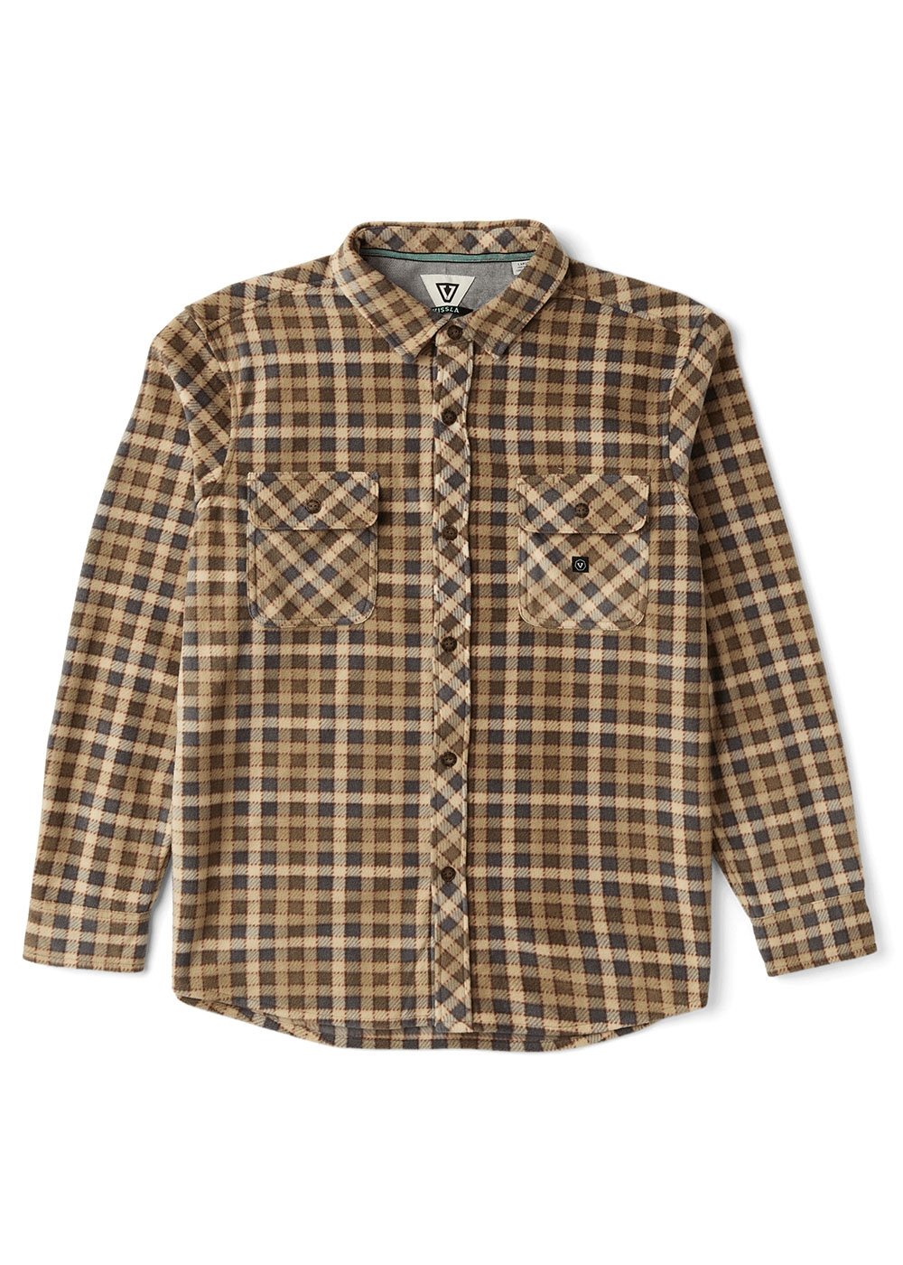 Vissla Eco-Zy Long Sleeve Polar Flannel - Light Khaki - Sun Diego Boardshop