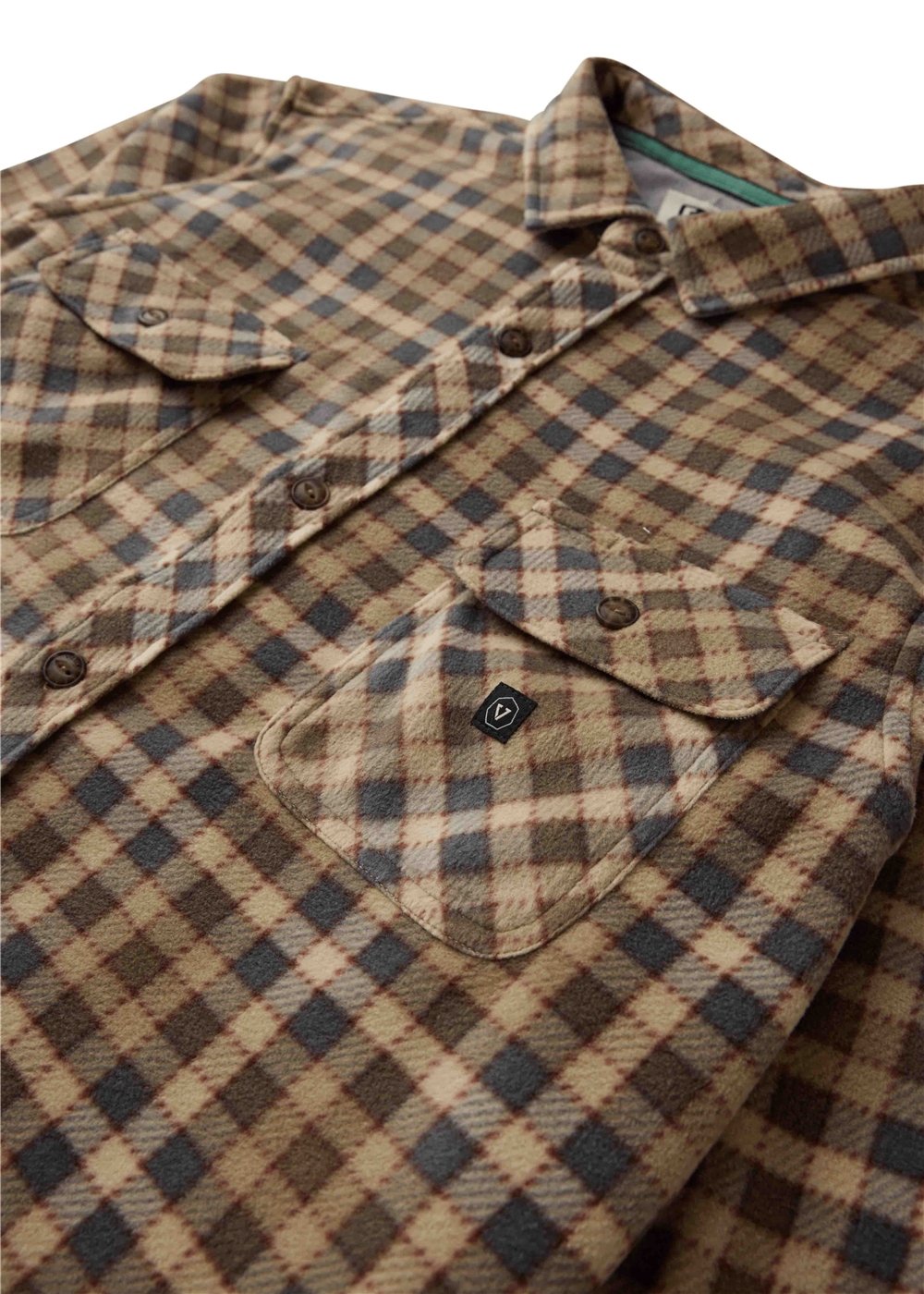 Vissla Eco-Zy Long Sleeve Polar Flannel - Light Khaki - Sun Diego Boardshop
