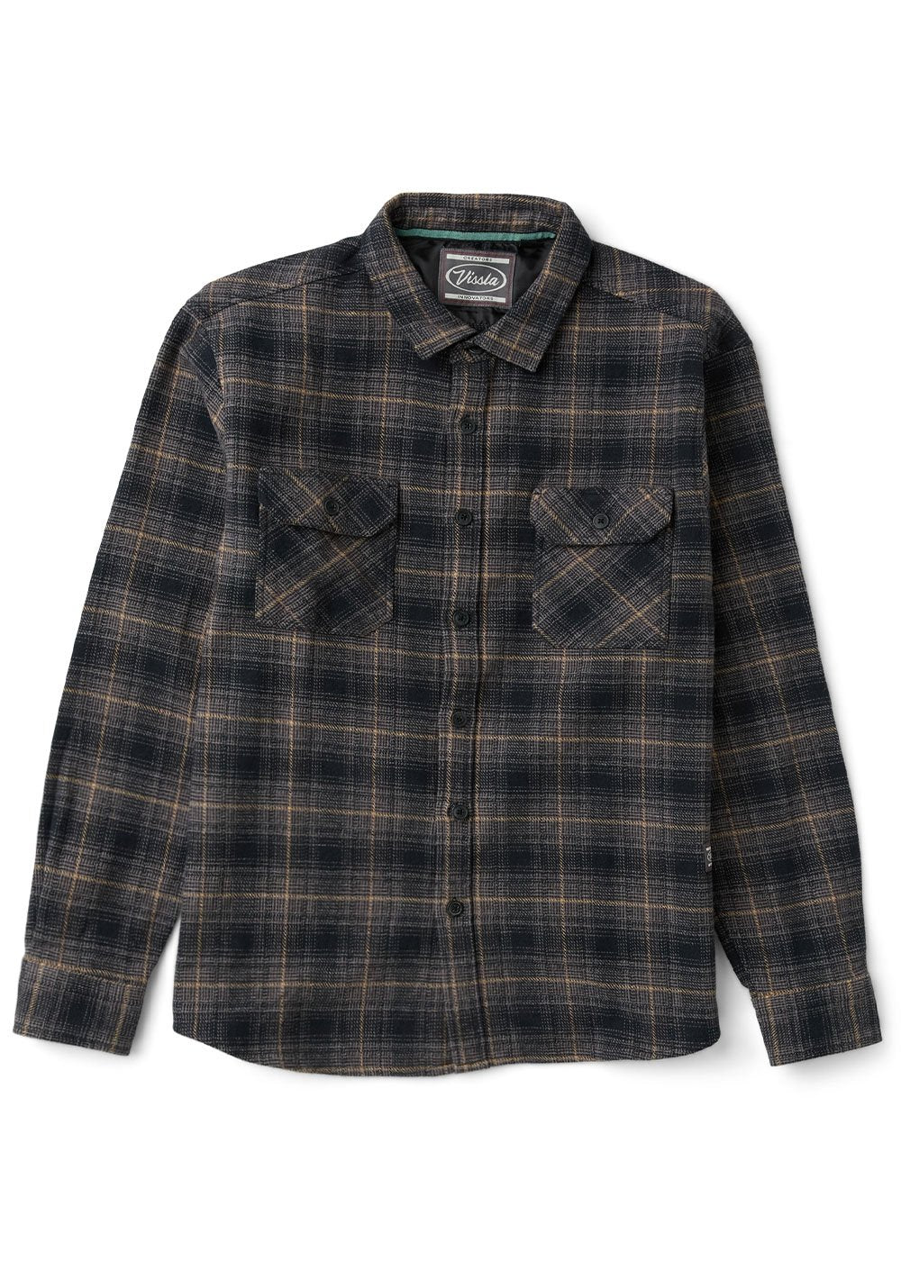 Vissla Creators Heavy Days Eco Long Sleeve Flannel - Black - Sun Diego Boardshop