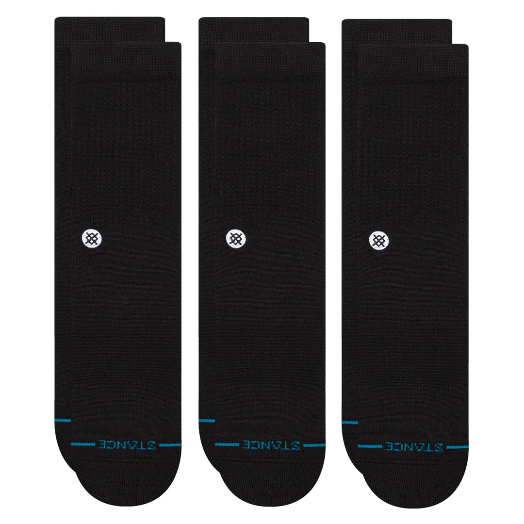 Stance Men's Icon 3 Pack Socks - Black - Sun Diego Boardshop