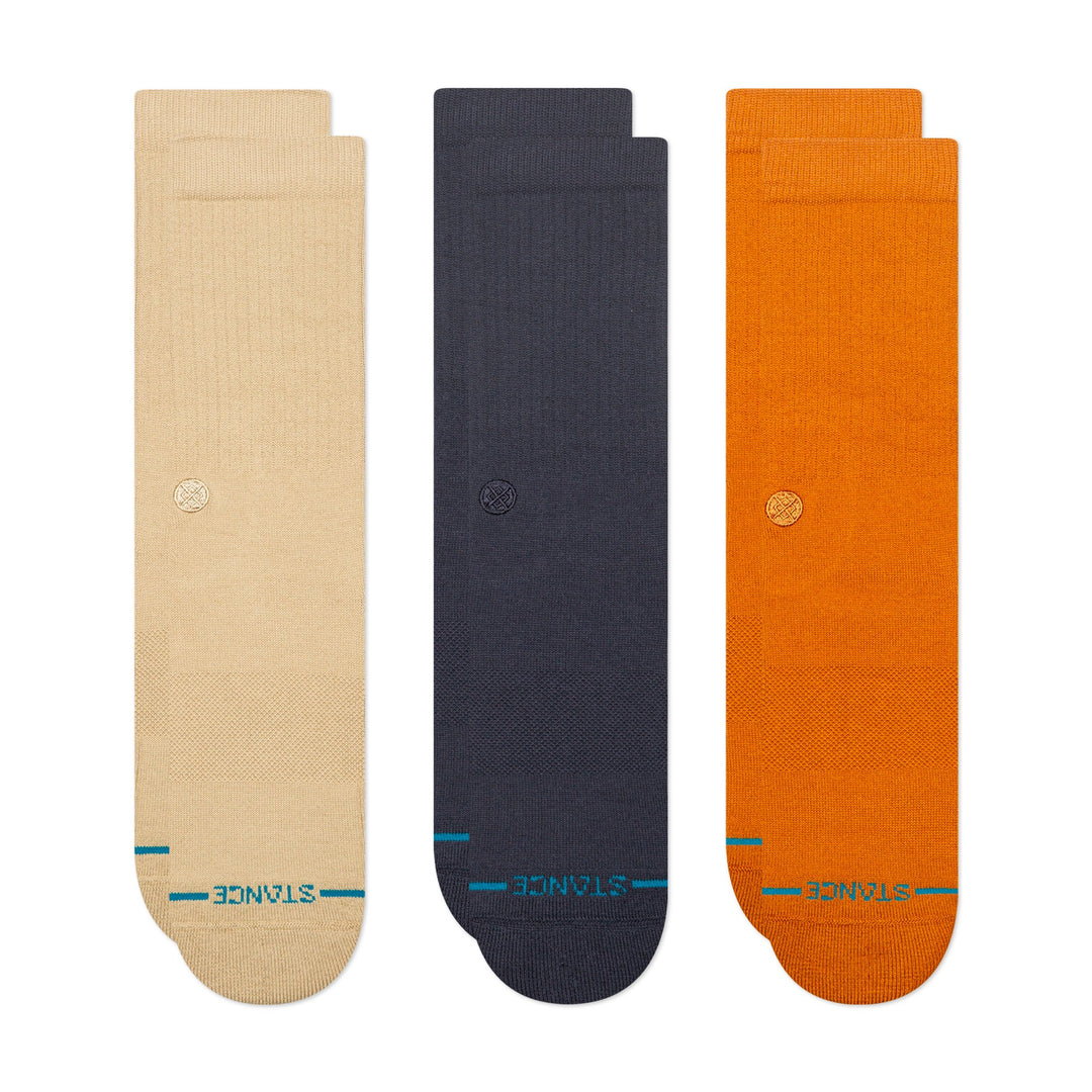 Stance Icon Crew Socks 3 Pack - Sand - Sun Diego Boardshop