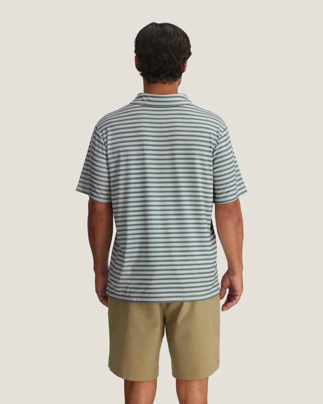 Free Fly Men's Elevate Polo - Smooth Sailing Stripe Hea Aspen Grey - Sun Diego Boardshop