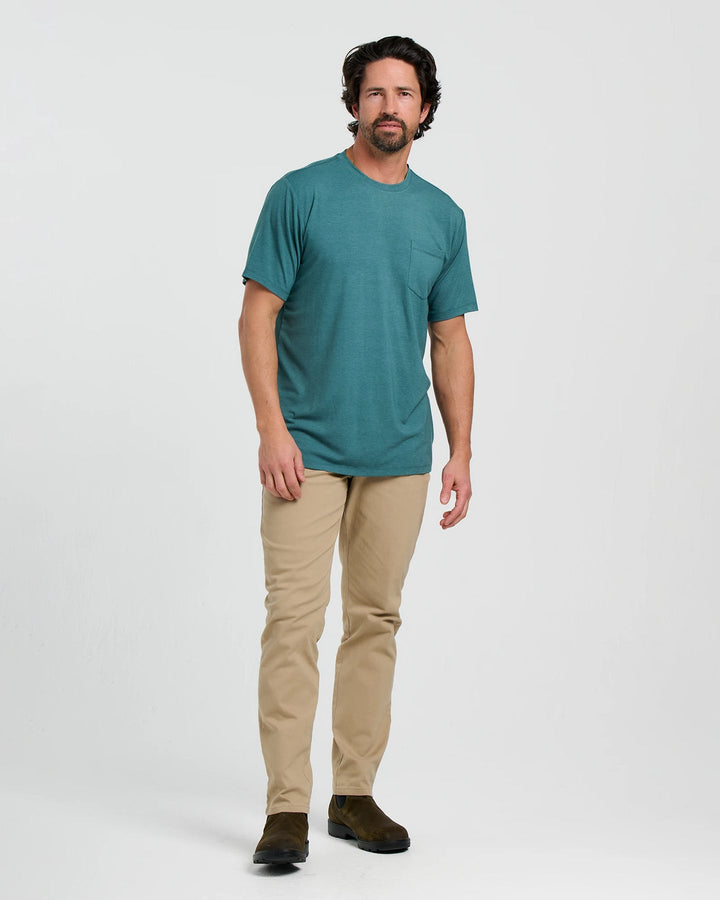 Free Fly Men'S Bamboo Flex Pocket Tee - Heather Sea Pine - Sun Diego Boardshop