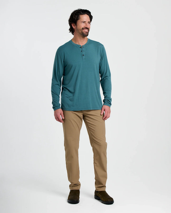 Free Fly Men's Men's Bamboo Flex Long Sleeve Henley - Sea Pine - Sun Diego Boardshop