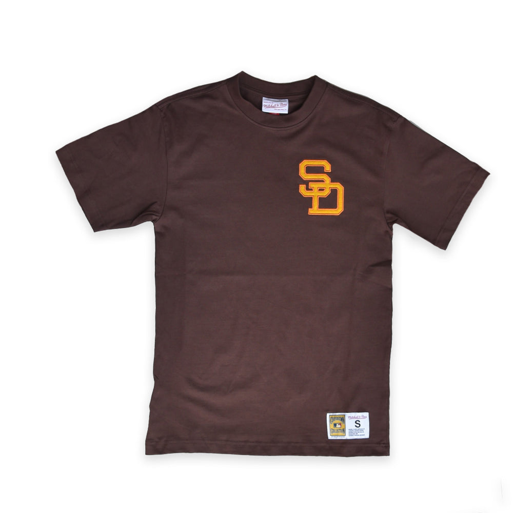 Mitchell & Ness Men's Tony Gwynn Vintage Logo Tee - BROWN - Sun Diego Boardshop