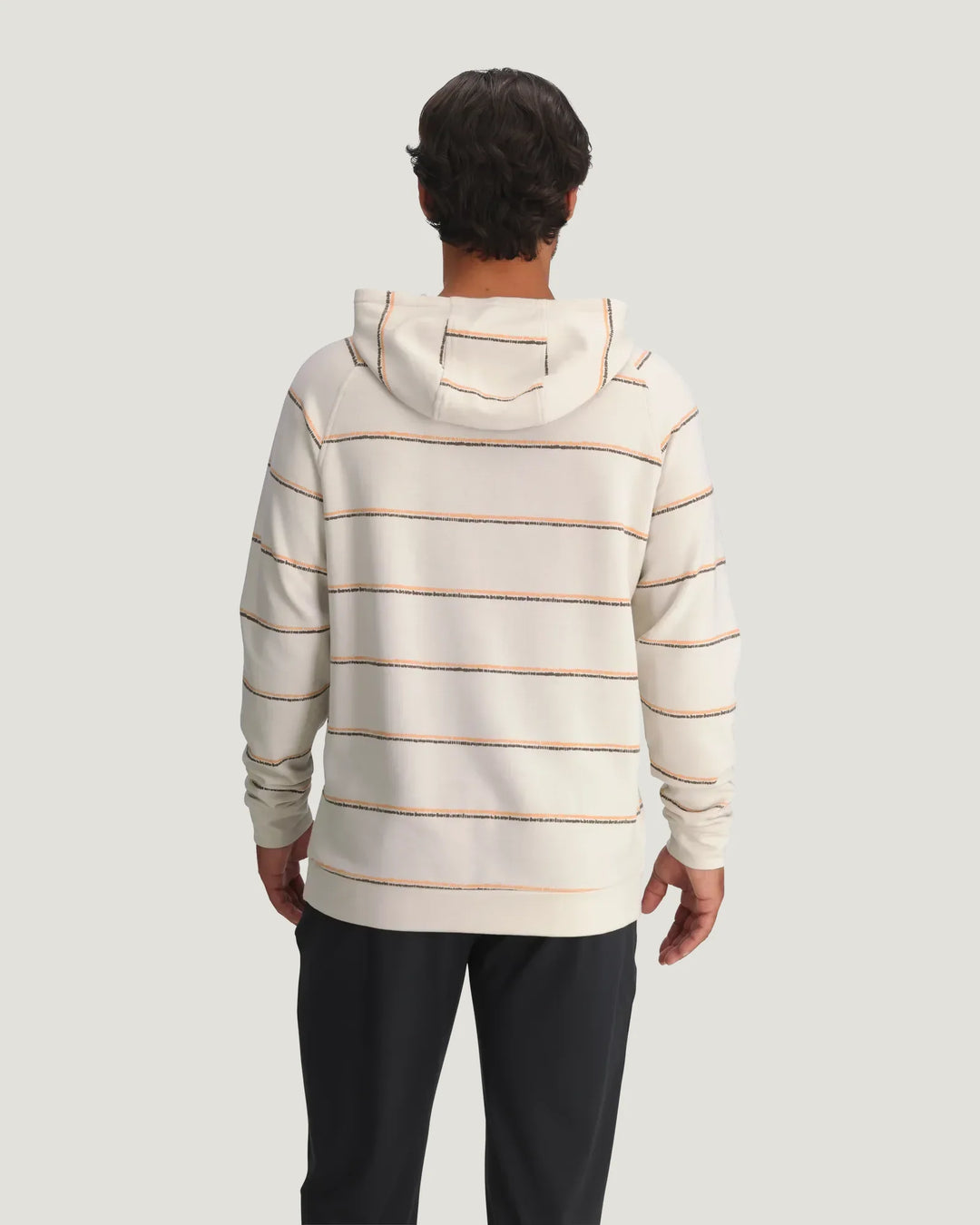Free Fly Men's Bamboo Lightweight Fleece Hoodie - Dash Double Stripe Birch