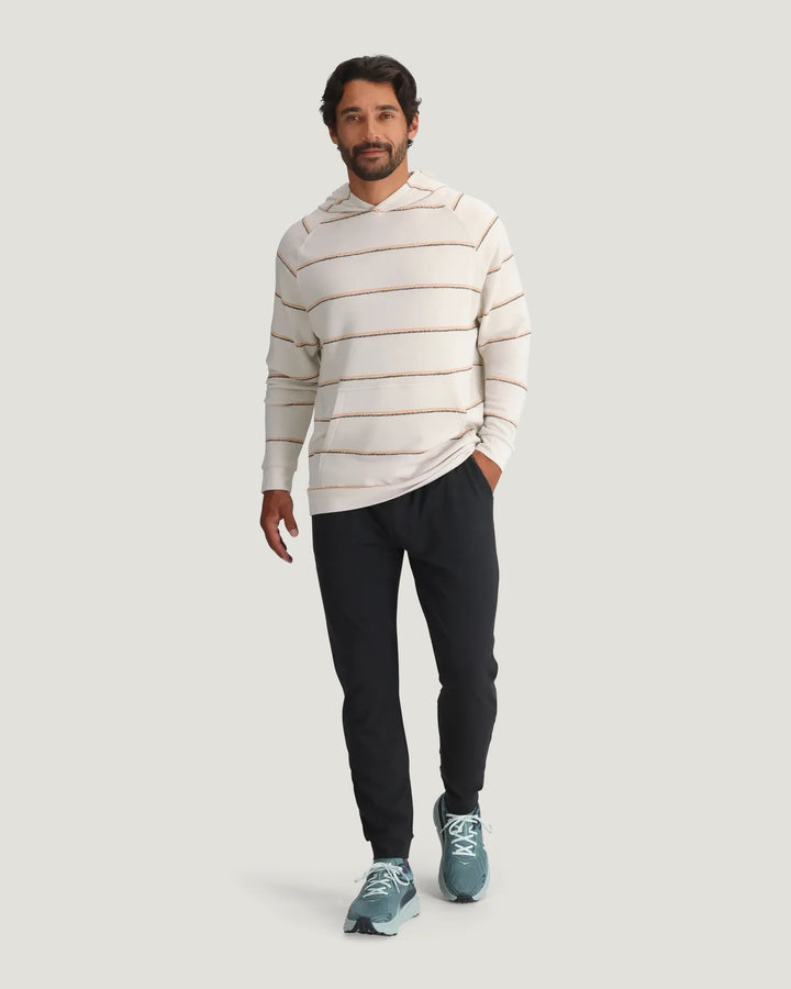 Free Fly Men's Bamboo Lightweight Fleece Hoodie - Dash Double Stripe Birch