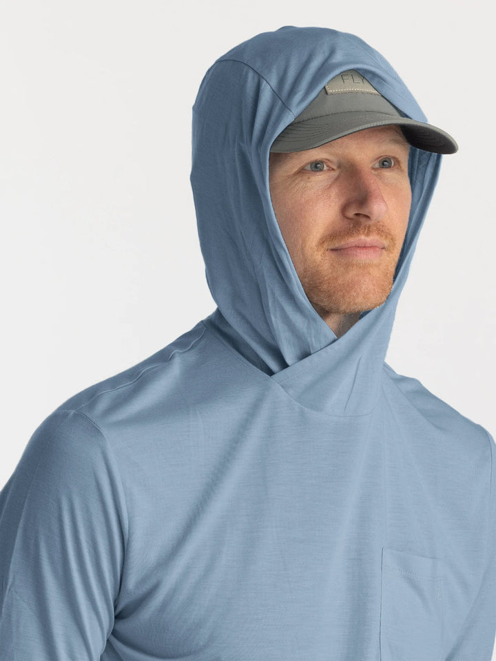 Free Fly Men'S Bamboo Lightweight Hoodie - Blue Fog - Sun Diego Boardshop