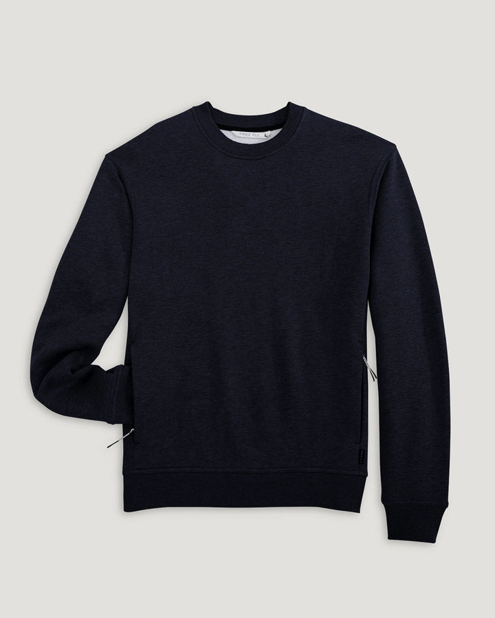 Free Fly Men'S Bamboo Northcoast Fleece Crew - Black - Sun Diego Boardshop
