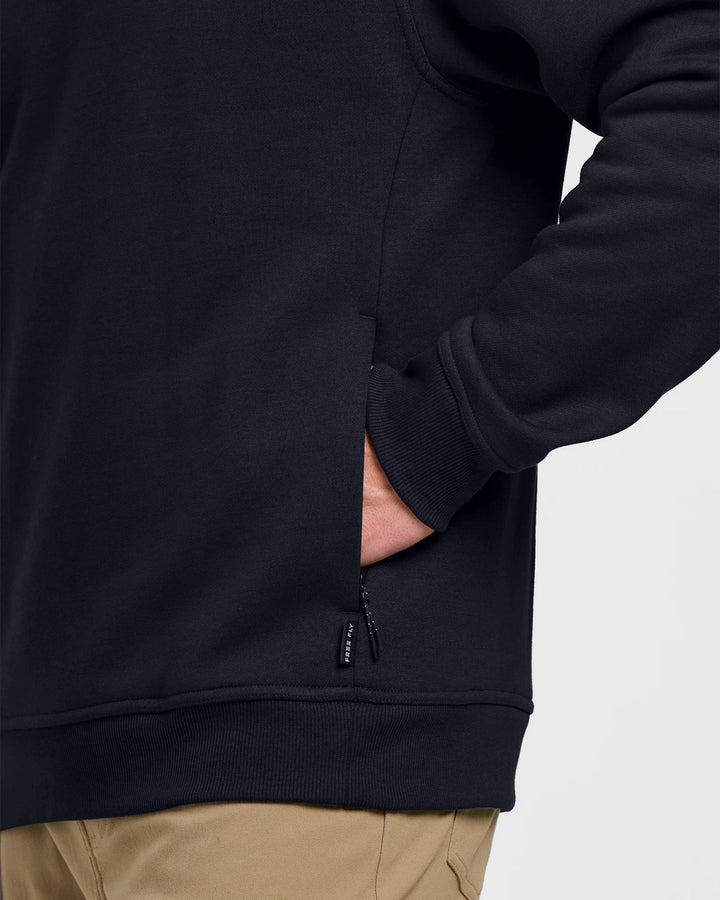 Free Fly Men'S Bamboo Northcoast Fleece Crew - Black - Sun Diego Boardshop