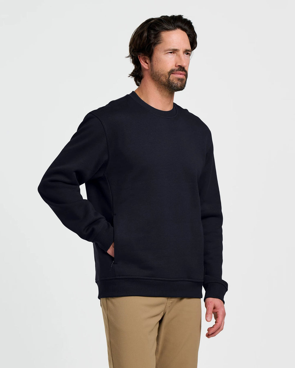 Free Fly Men'S Bamboo Northcoast Fleece Crew - Black - Sun Diego Boardshop