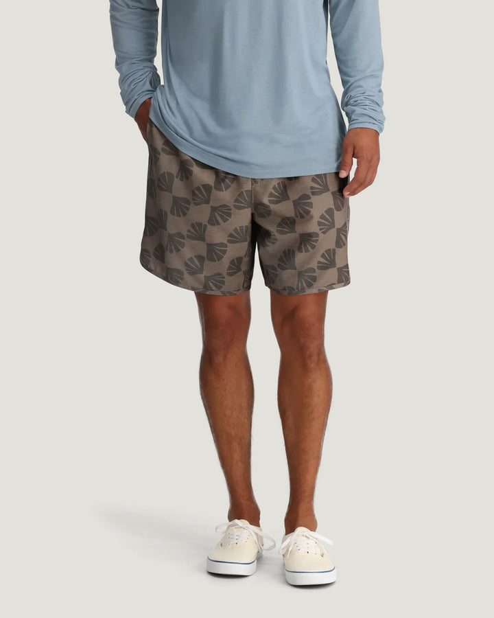 Free Fly Men's Reverb Short Unlined - Sea Scallop Print Fossil