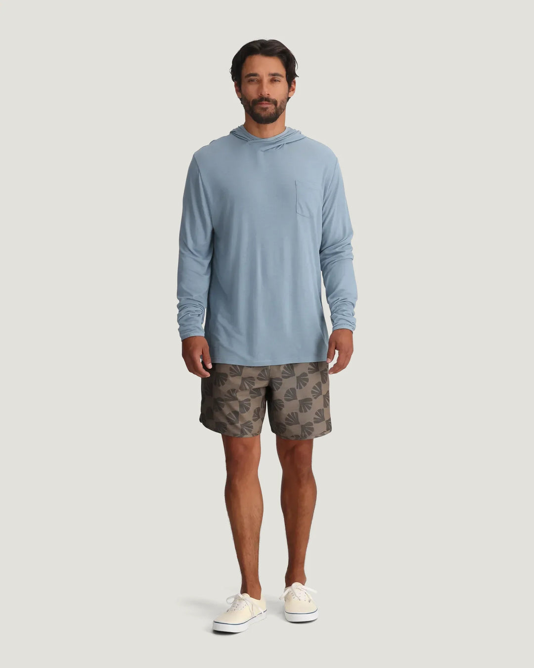 Free Fly Men's Reverb Short Unlined - Sea Scallop Print Fossil
