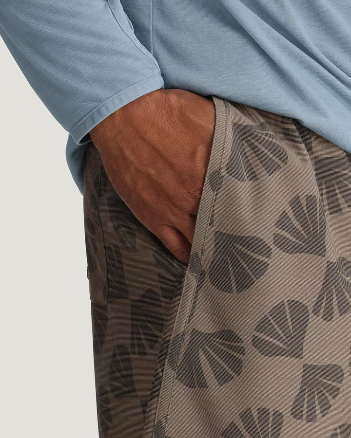 Free Fly Men's Reverb Short Unlined - Sea Scallop Print Fossil