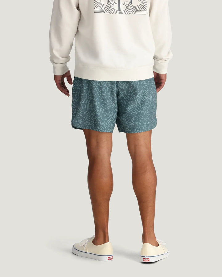 Free Fly Men's Reverb Short Unlined - Tidal Flow Print Stormy Sea