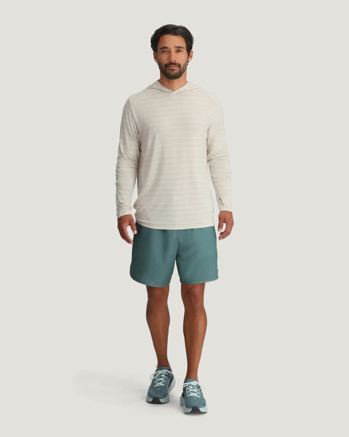 Free Fly Men's Bamboo Shade Hoodie - Dash Stripe Birch - Sun Diego Boardshop