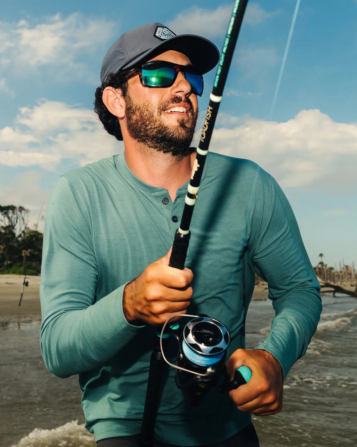 Free Fly Men's Men's Bamboo Flex Long Sleeve Henley - Sea Pine - Sun Diego Boardshop