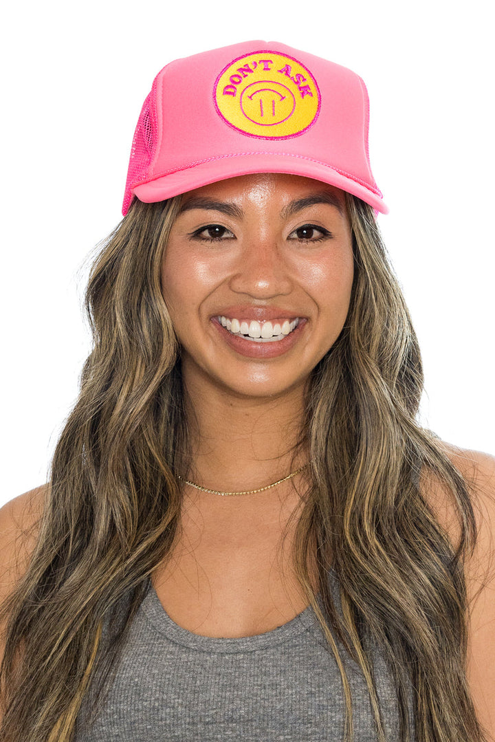 That Friday Feeling Don't Ask Trucker Hat - PINK - Sun Diego Boardshop