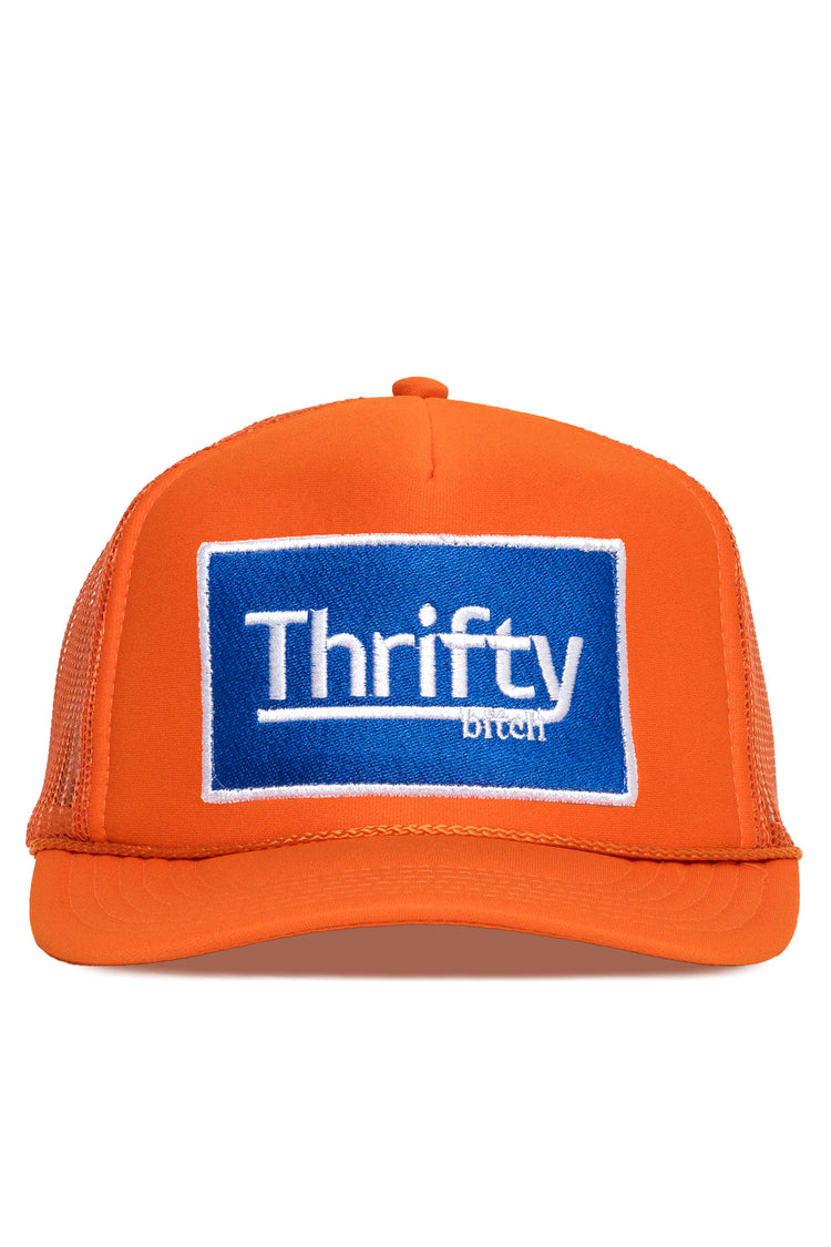 That Friday Feeling Thrifty Bitch Trucker Hat - ORANGE - Sun Diego Boardshop