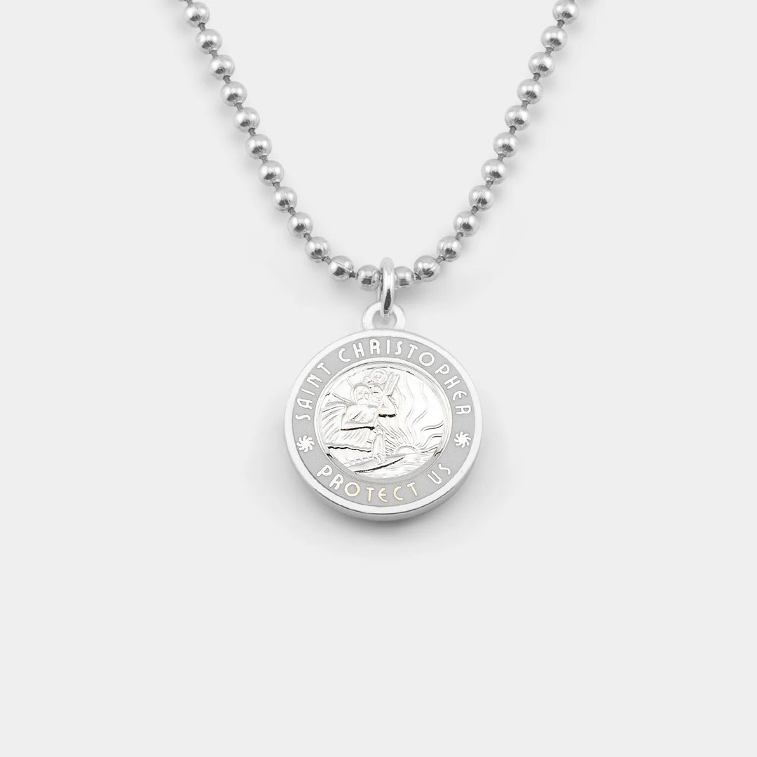 Getback Supply Medium St. Christopher Necklace - Silver-White