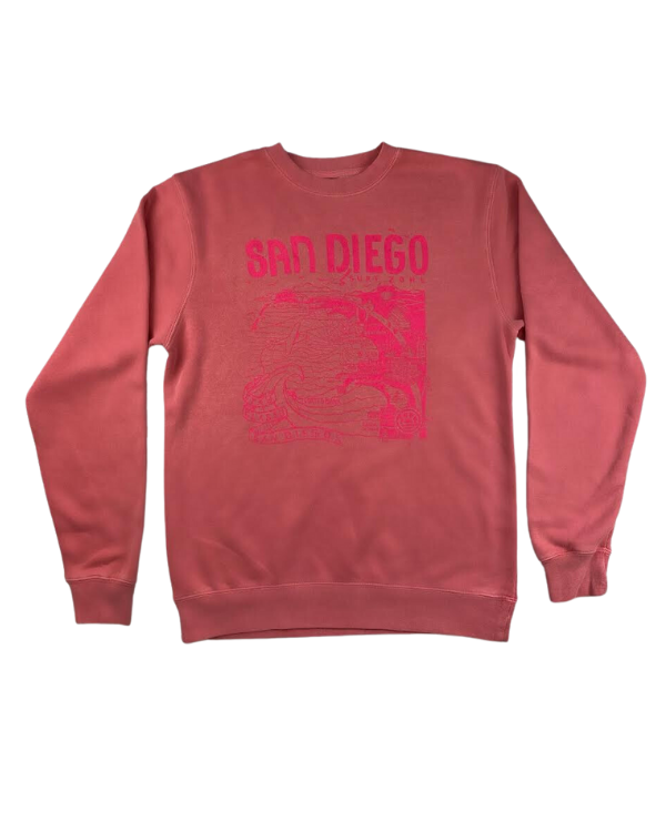 Sun Diego Women's Map Sweatshirt - Pink/Bubblegum - Sun Diego Boardshop