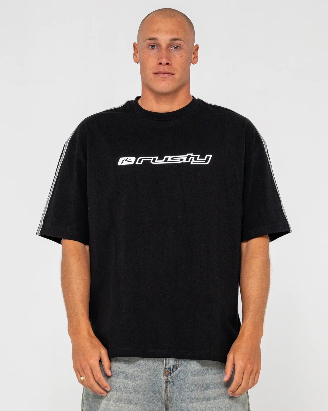 Rusty Men's Gaffa Taped Short Sleeve Tee - Black - Sun Diego Boardshop