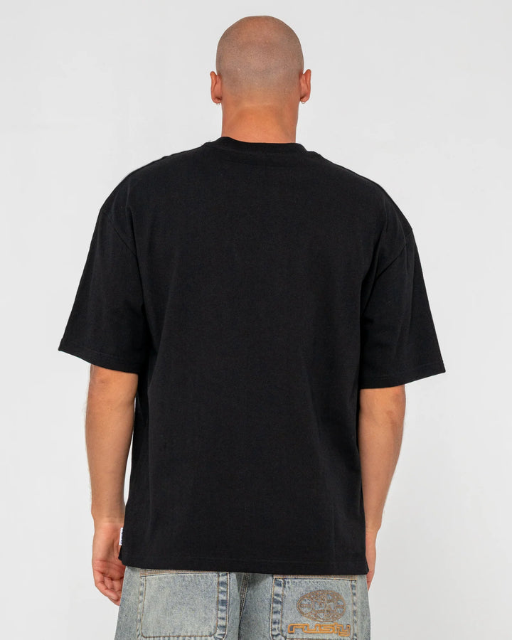 Rusty Men's Gaffa Taped Short Sleeve Tee - Black - Sun Diego Boardshop