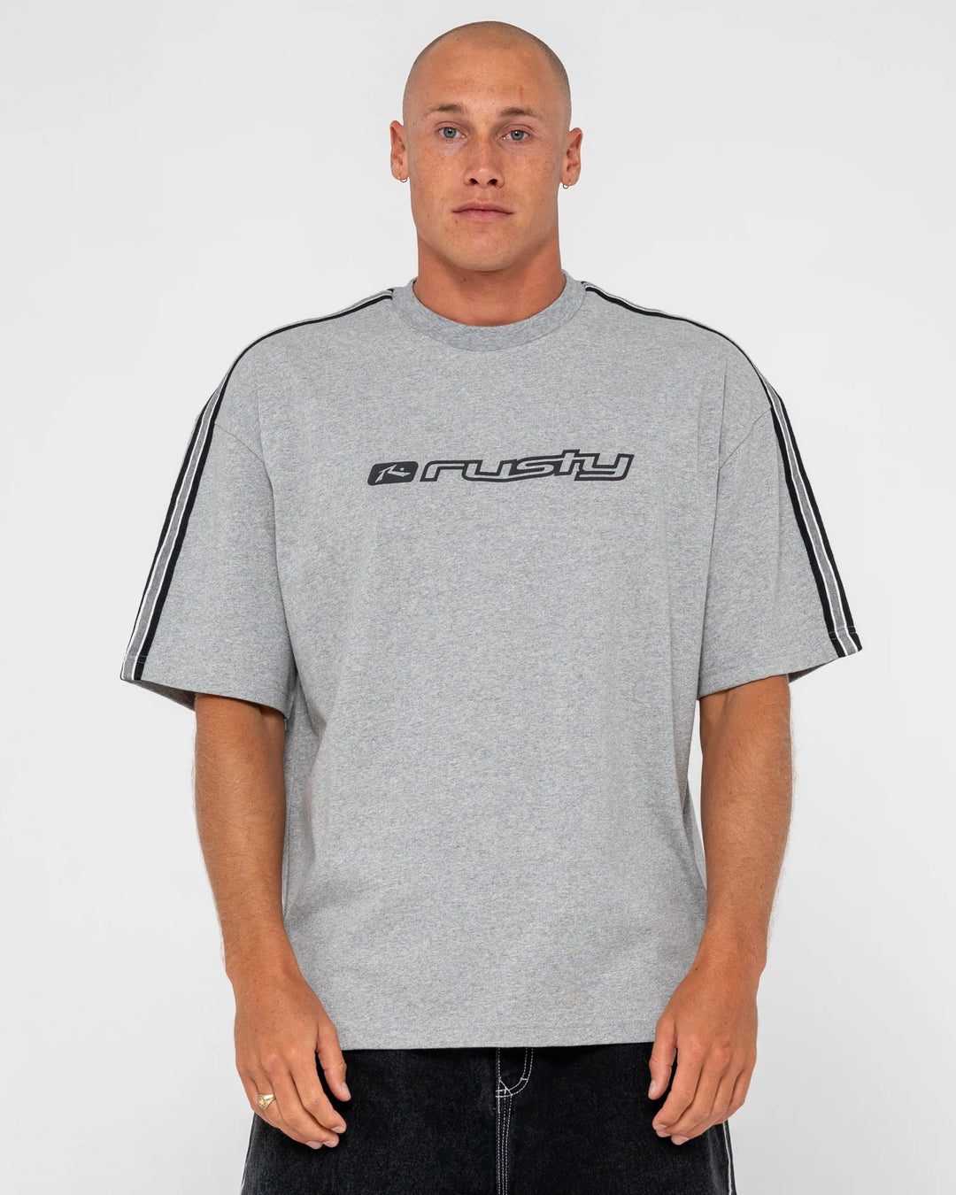 Rusty Men's Gaffa Taped Short Sleeve Tee - Grey Marle - Sun Diego Boardshop