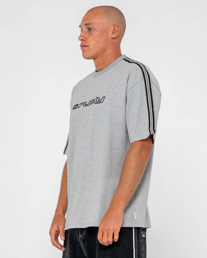 Rusty Men's Gaffa Taped Short Sleeve Tee - Grey Marle - Sun Diego Boardshop