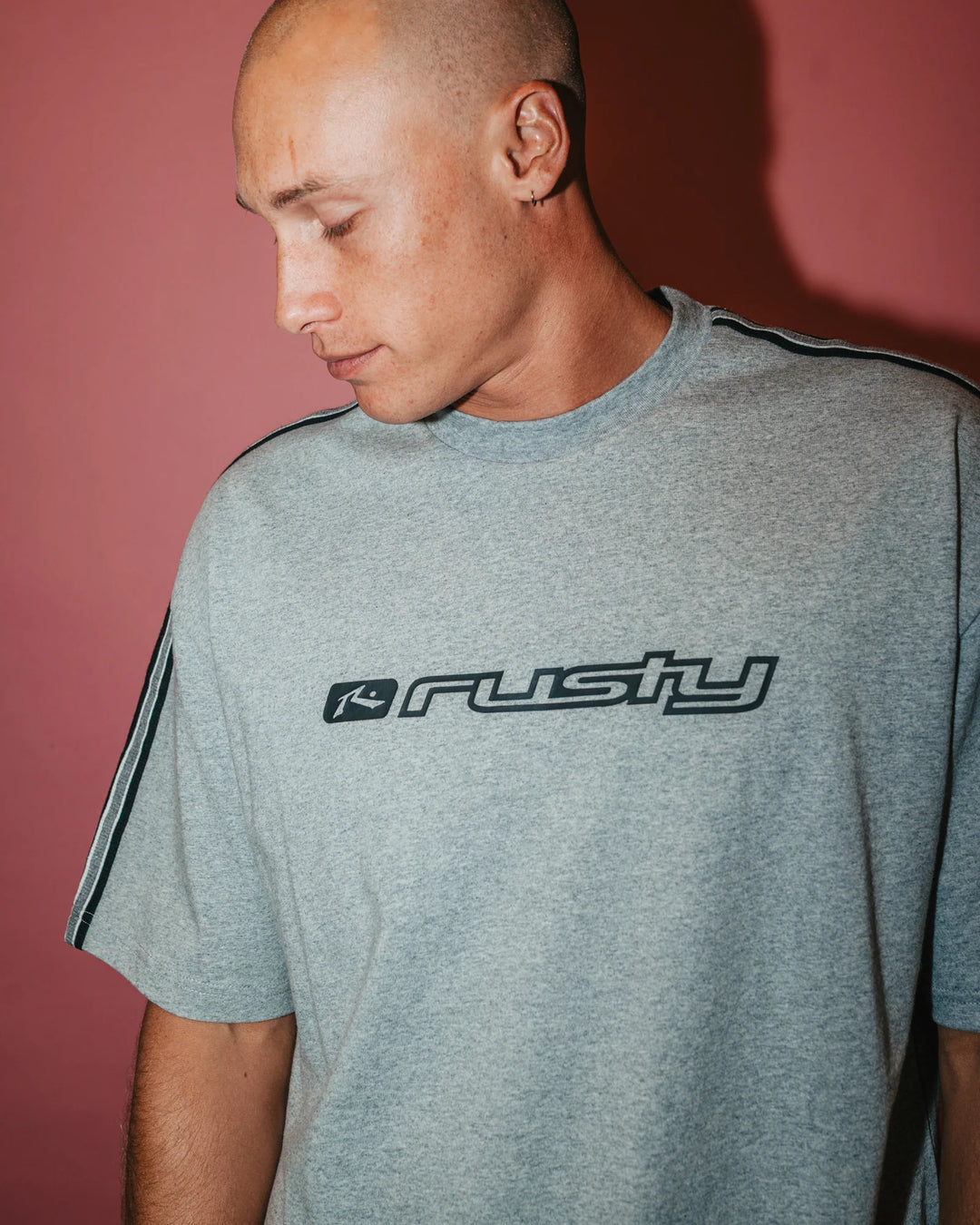 Rusty Men's Gaffa Taped Short Sleeve Tee - Grey Marle - Sun Diego Boardshop