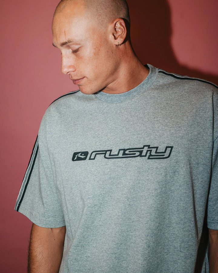 Rusty Men's Gaffa Taped Short Sleeve Tee - Grey Marle - Sun Diego Boardshop