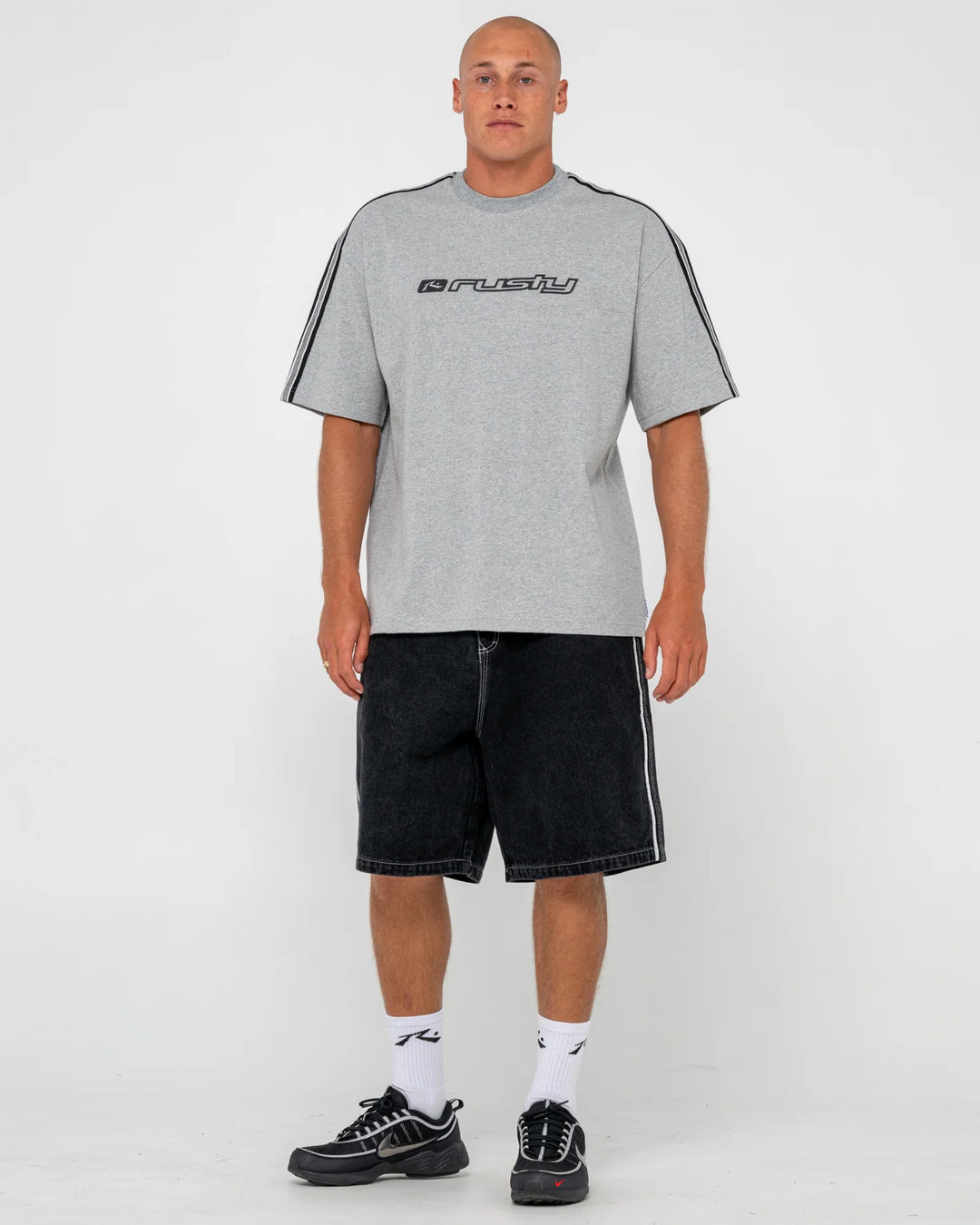 Rusty Men's Gaffa Taped Short Sleeve Tee - Grey Marle - Sun Diego Boardshop