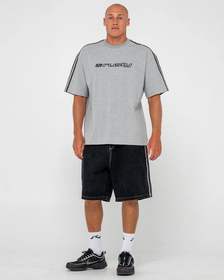 Rusty Men's Gaffa Taped Short Sleeve Tee - Grey Marle - Sun Diego Boardshop