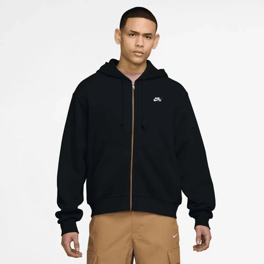 Nike Full-Zip Fleece Skate Hoodie - BLACK/WHITE - Sun Diego Boardshop