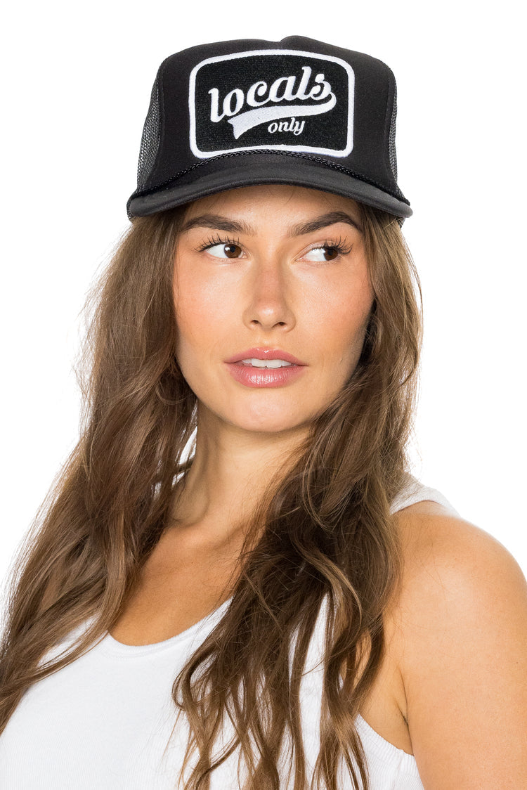 That Friday Feeling Locals Only Script Trucker Hat - BLACK - Sun Diego Boardshop