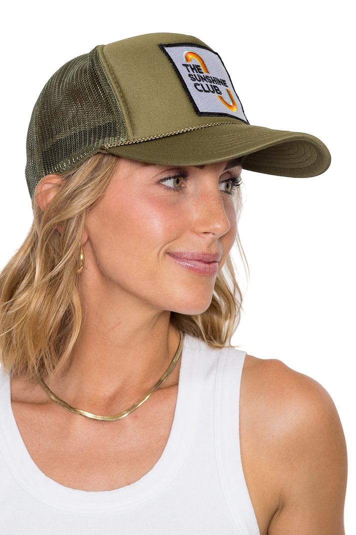 That Friday Feeling The Sunshine Club Trucker Hat - Olive - Sun Diego Boardshop