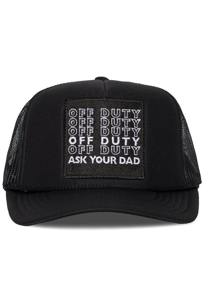 That Friday Feeling Off Duty Ask Your Dad Trucker Hat - Black - Sun Diego Boardshop