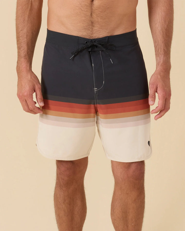 Outerknown Men's All Time Scallop Trunks - 70s Stripe Multi