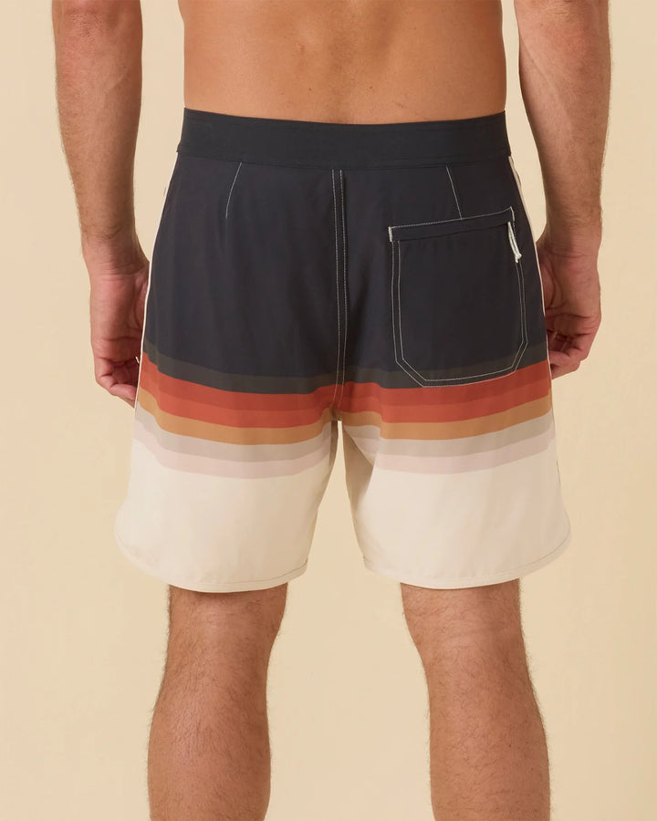 Outerknown Men's All Time Scallop Trunks - 70s Stripe Multi
