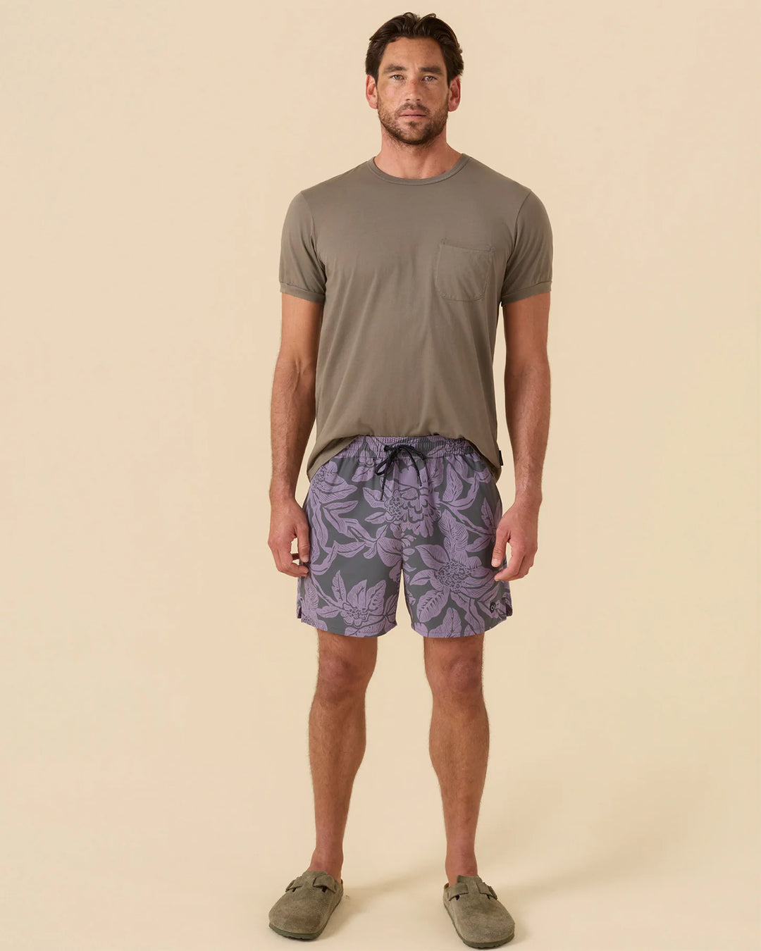 Outerknown Men's All Time Stretch Volley - Purple Aster Tropical Forest
