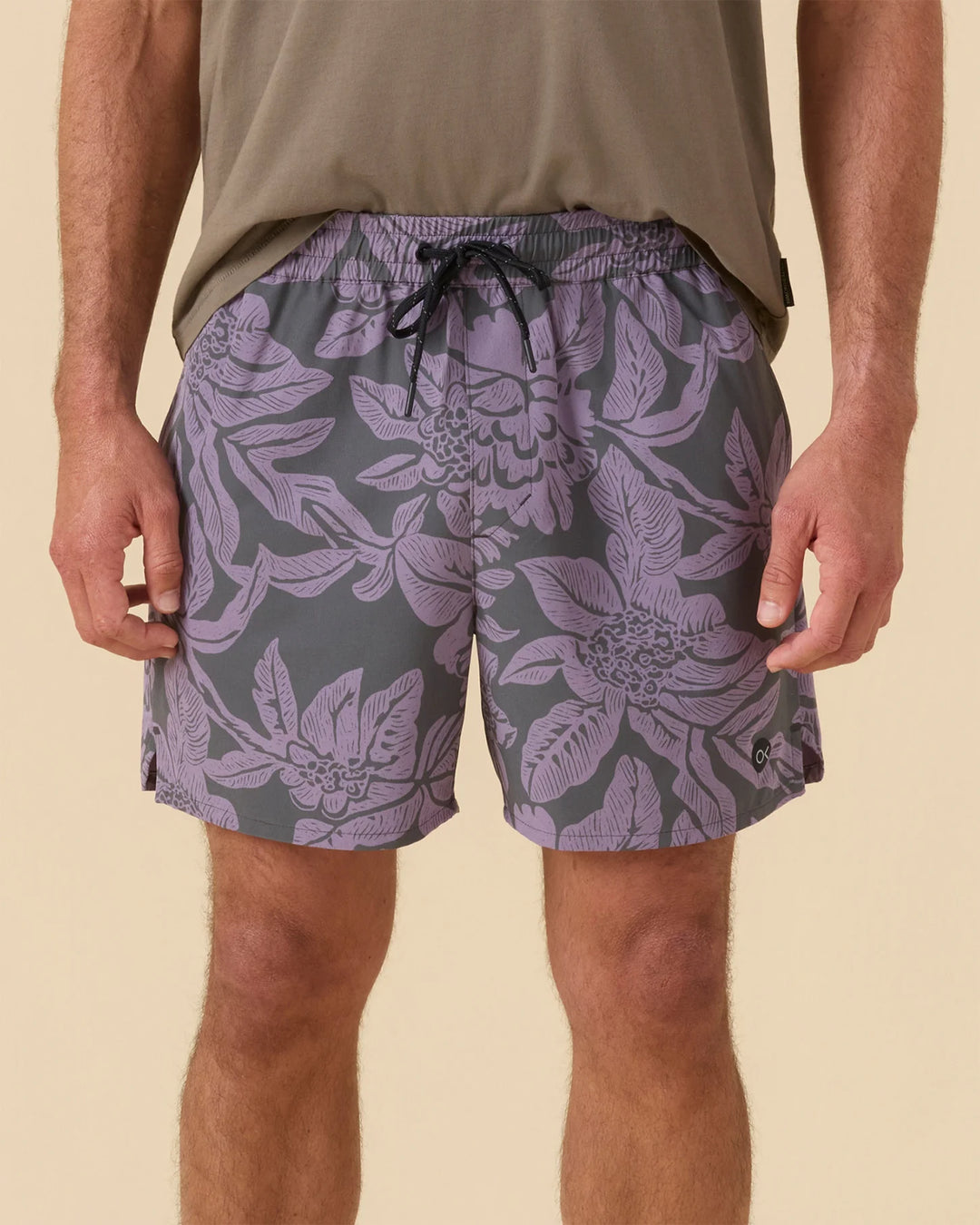 Outerknown Men's All Time Stretch Volley - Purple Aster Tropical Forest