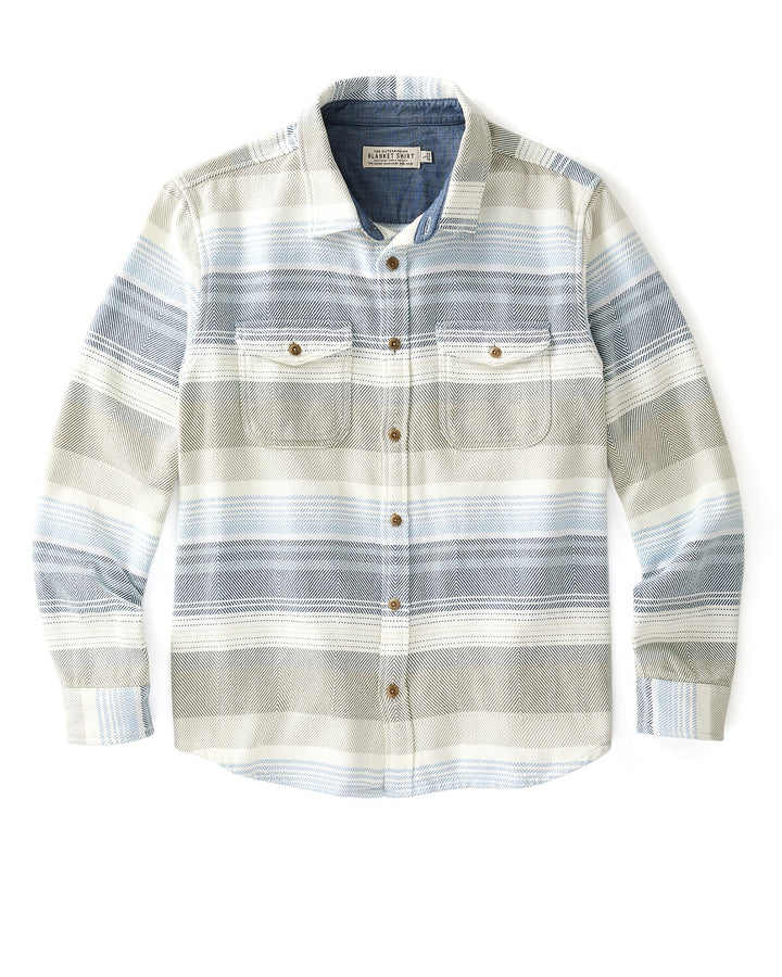 Outerknown Men's Blanket Shirt - Cool Water Sonoran Stripe - Sun Diego Boardshop