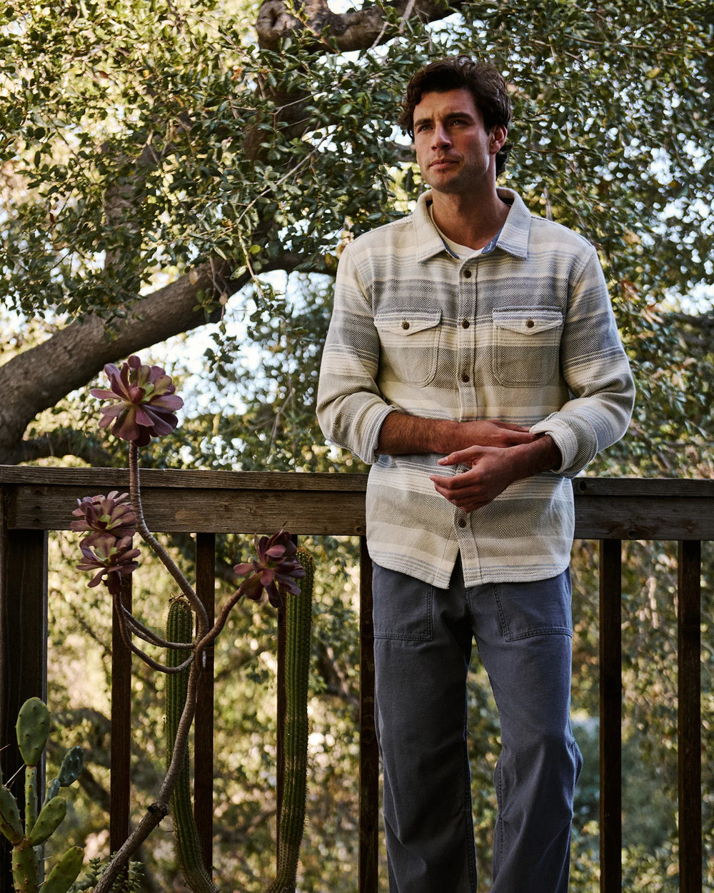 Outerknown Men's Blanket Shirt - Cool Water Sonoran Stripe - Sun Diego Boardshop