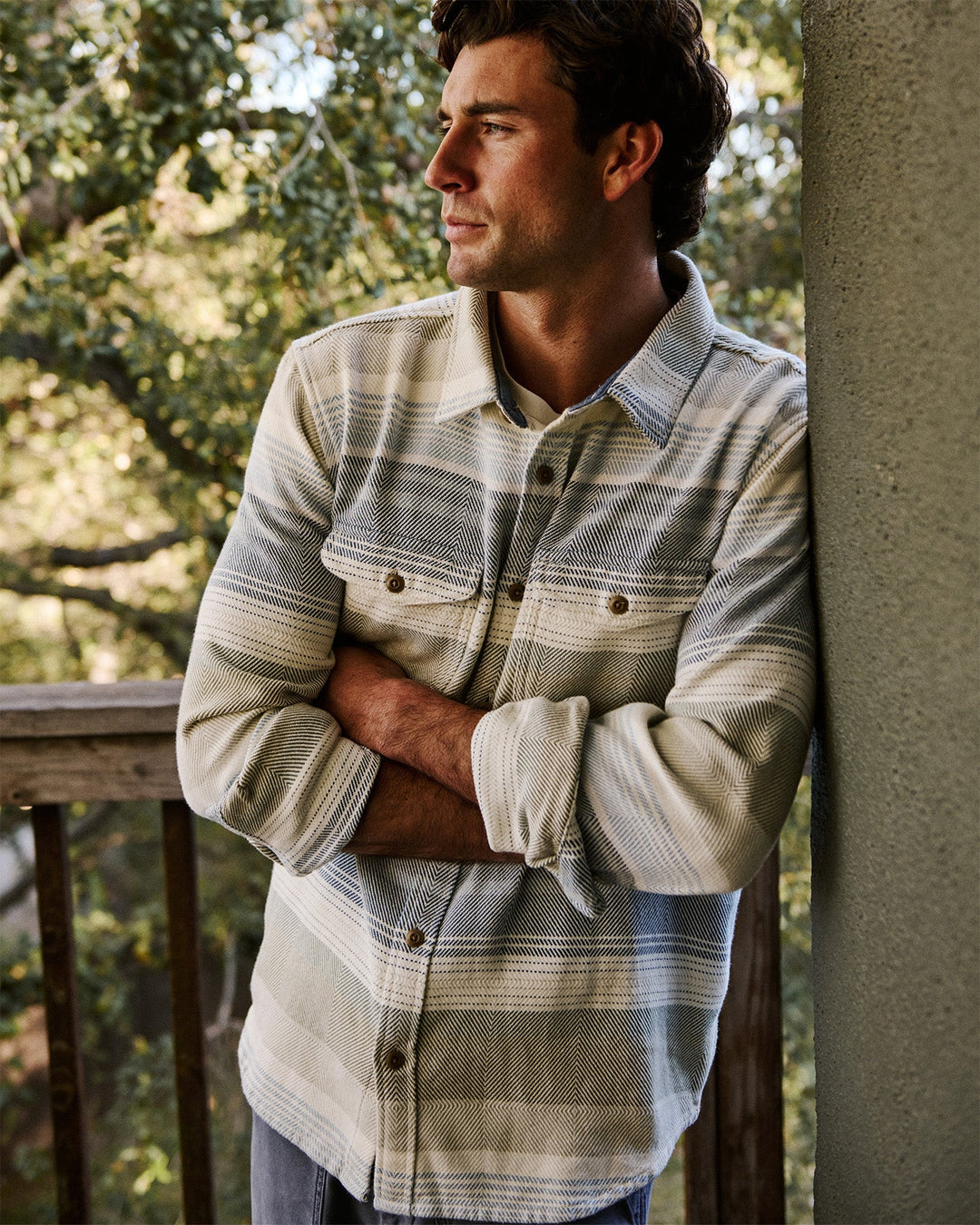 Outerknown Men's Blanket Shirt - Cool Water Sonoran Stripe - Sun Diego Boardshop