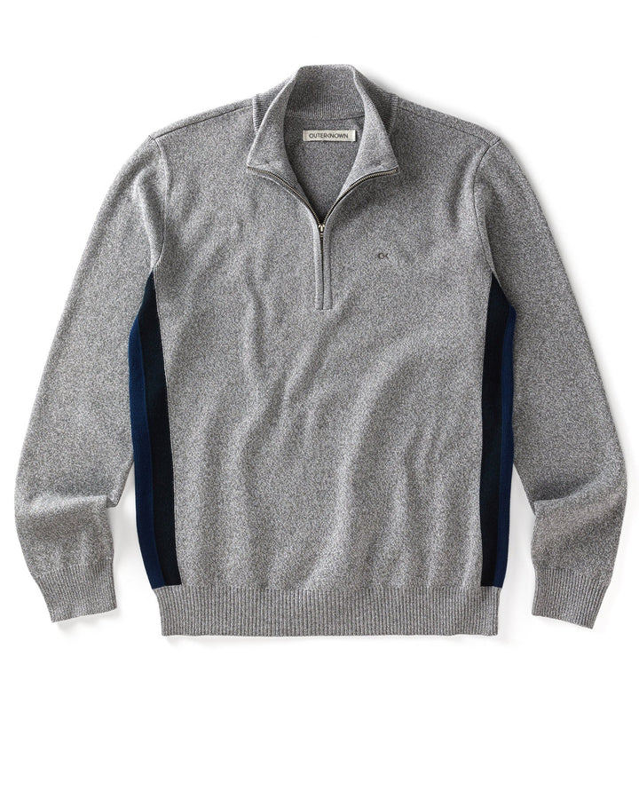 Outerknown Men's Nostalgic Half-Zip - Ok Heather Grey Rainbow - Sun Diego Boardshop