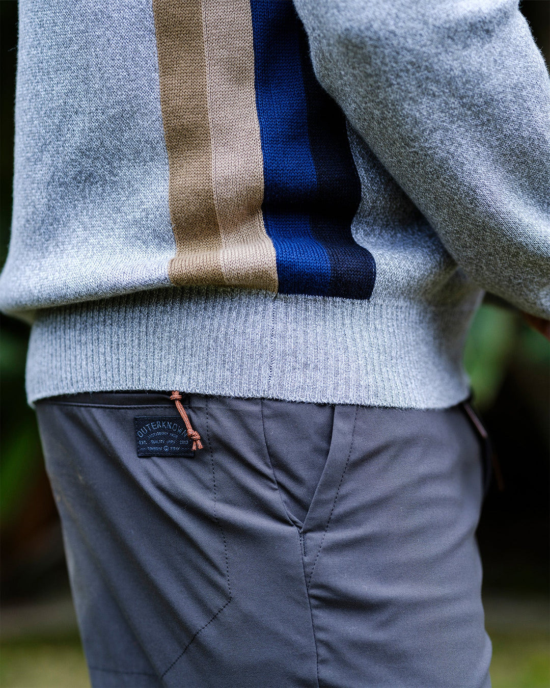 Outerknown Men's Nostalgic Half-Zip - Ok Heather Grey Rainbow - Sun Diego Boardshop