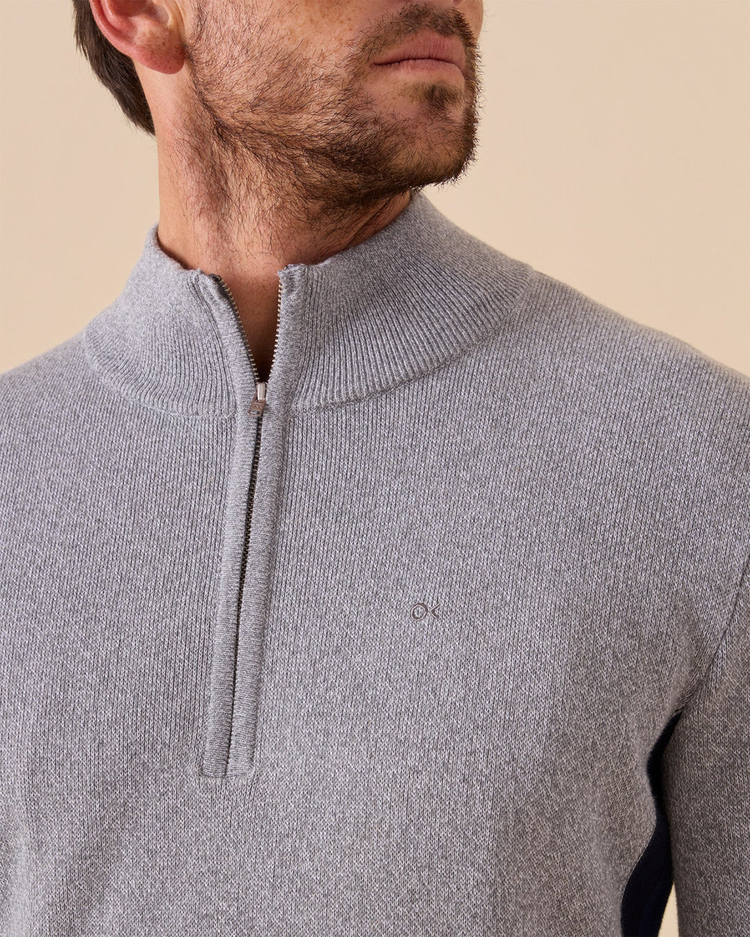 Outerknown Men's Nostalgic Half-Zip - Ok Heather Grey Rainbow - Sun Diego Boardshop