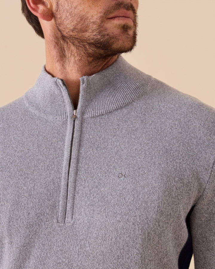 Outerknown Men's Nostalgic Half-Zip - Ok Heather Grey Rainbow - Sun Diego Boardshop