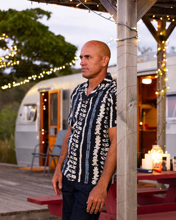 Outerknown Men's The BBQ Shirt - Indigo Bloom Lei - Sun Diego Boardshop