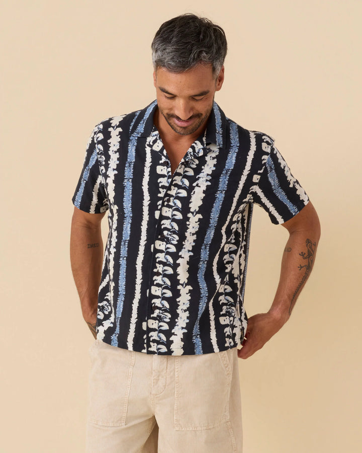 Outerknown Men's The BBQ Shirt - Indigo Bloom Lei - Sun Diego Boardshop